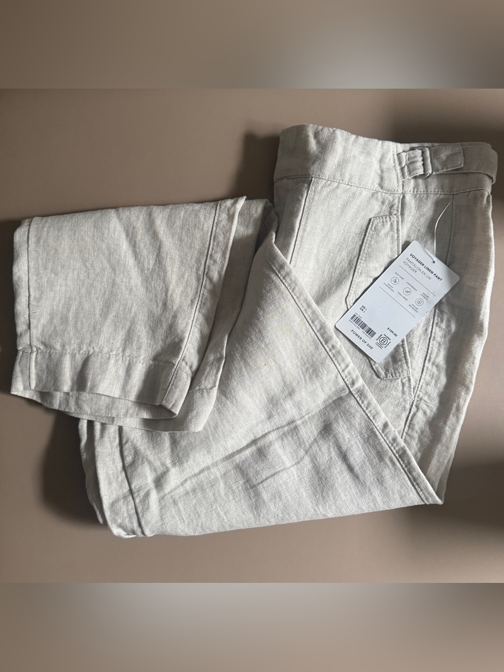 NWT Athleta Voyager Linen pants, 6, Off White natural beige tan sand - Picture 5 of 6